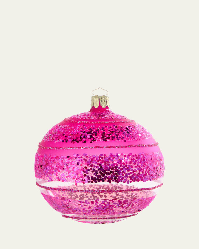 Pink Glitter Transparent Ball Ornament